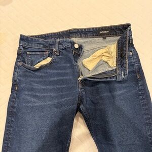 Bonobos Straight Fit Dark Wash Jeans — 34×32, 7″ Leg Opening, Like New